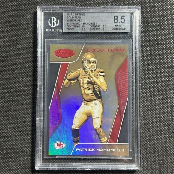 2017 Panini Certified Gold Team Mirror Red Patrick Mahomes II /99 SP RC BGS 8.5 - Picture 1 of 4